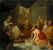 unknow artist Diogenes brings a plucked chicken to Plato oil painting reproduction